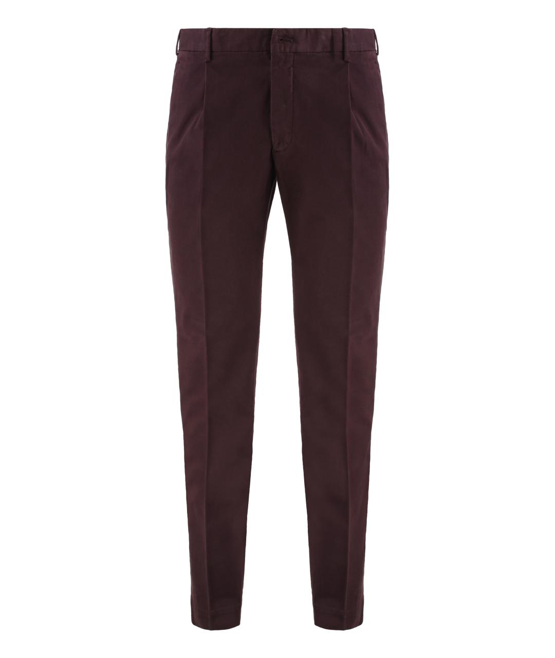 SLOWEAR Бордовые хлопковые повседневные брюки, фото 1