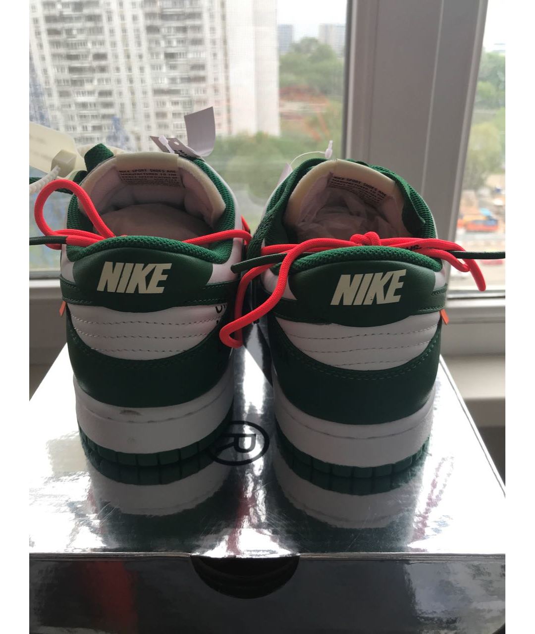 NIKE X OFF-WHITE Зеленые низкие кроссовки / кеды, фото 4