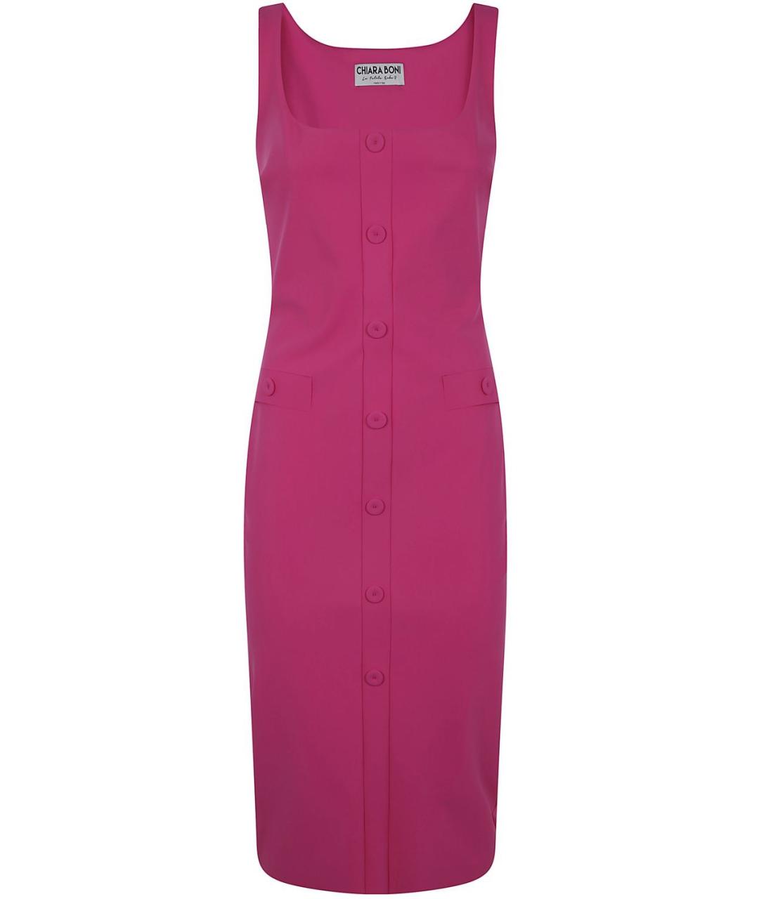 CHIARA BONI Розовое полиамидовое повседневное платье, фото 1