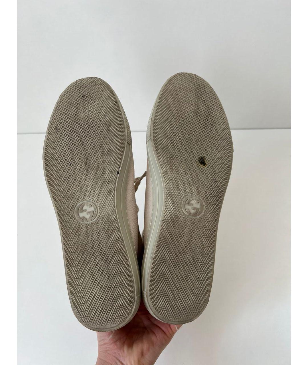 GUCCI Бежевые высокие кроссовки / кеды, фото 6