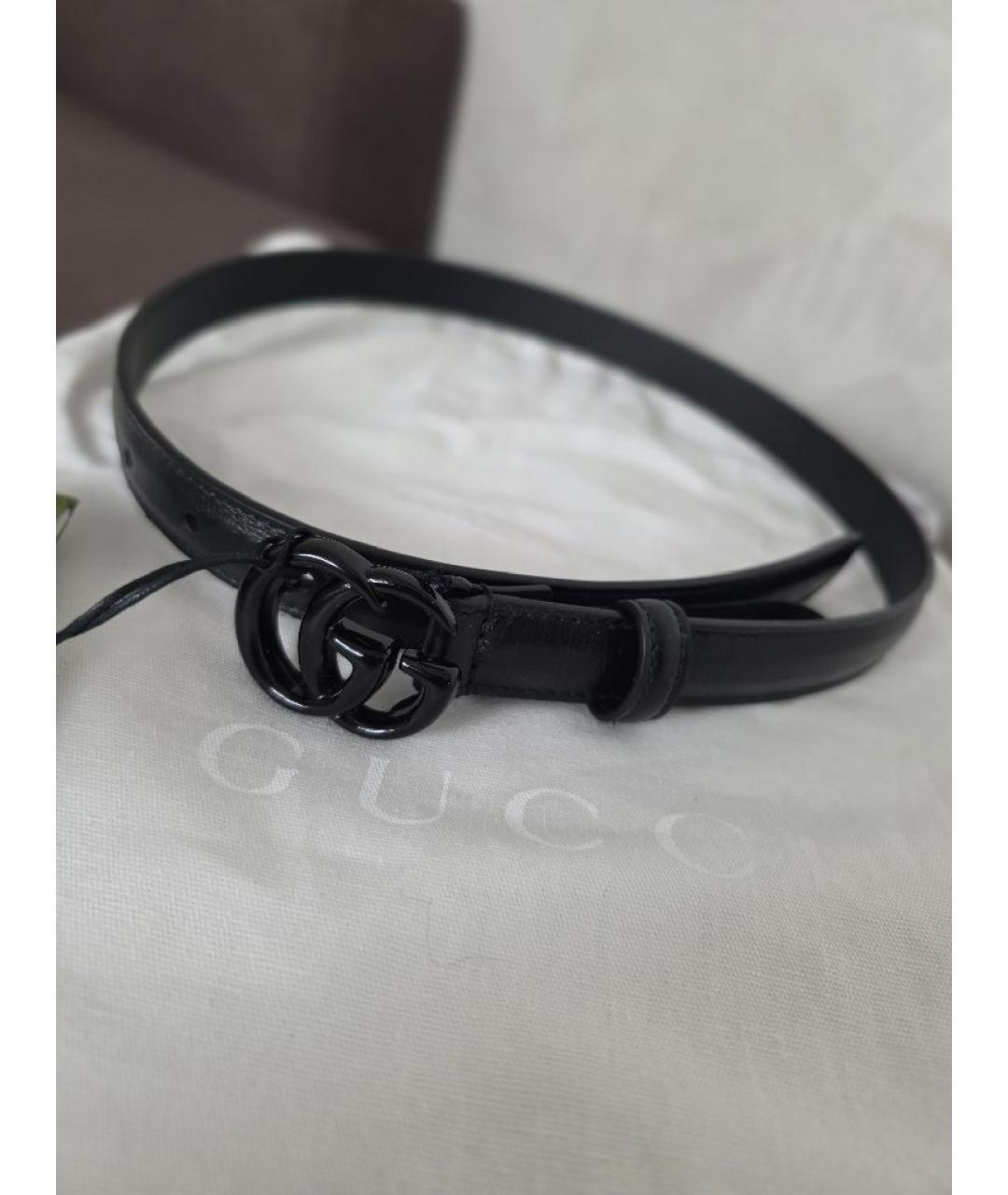 GUCCI Черный кожаный ремень, фото 5