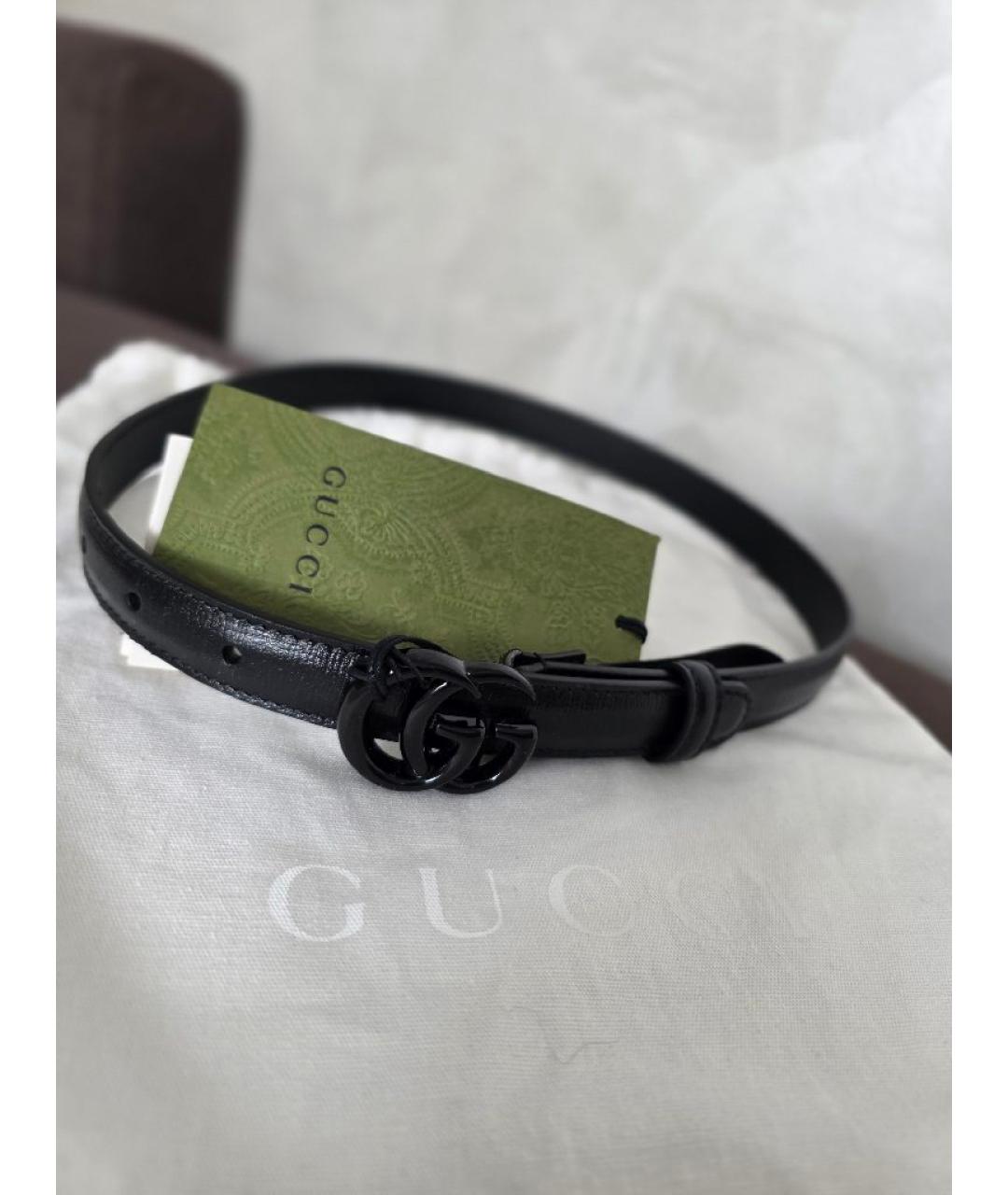 GUCCI Черный кожаный ремень, фото 4