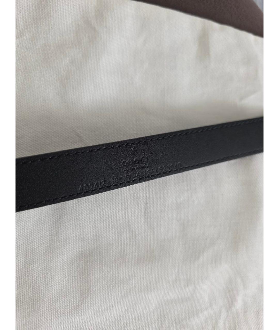 GUCCI Черный кожаный ремень, фото 3