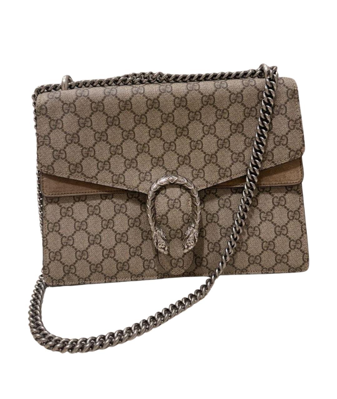 GUCCI Коричневая замшевая сумка через плечо, фото 1