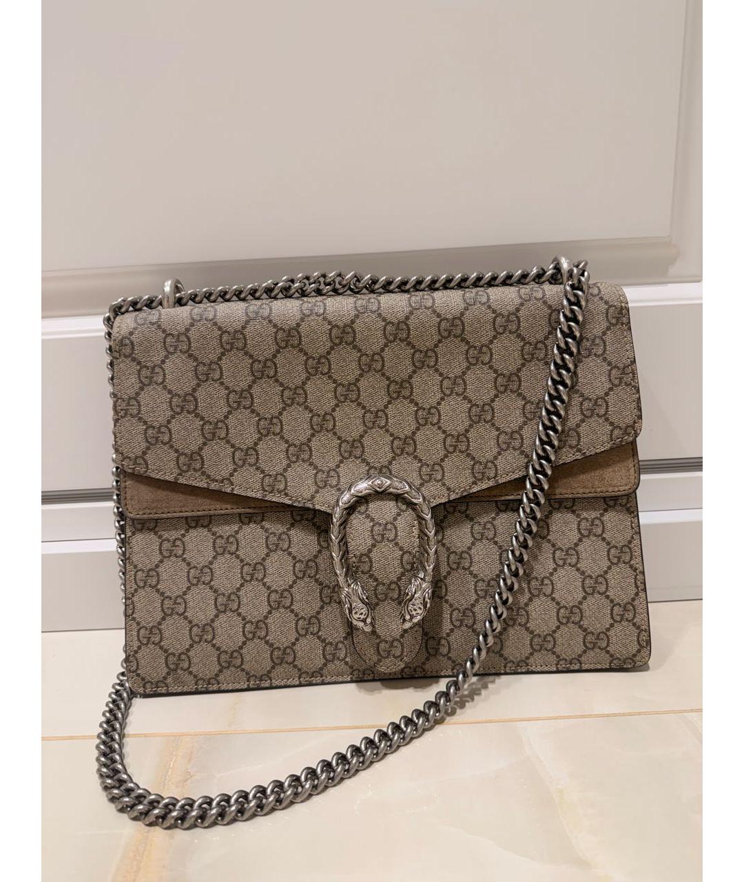 GUCCI Коричневая замшевая сумка через плечо, фото 5