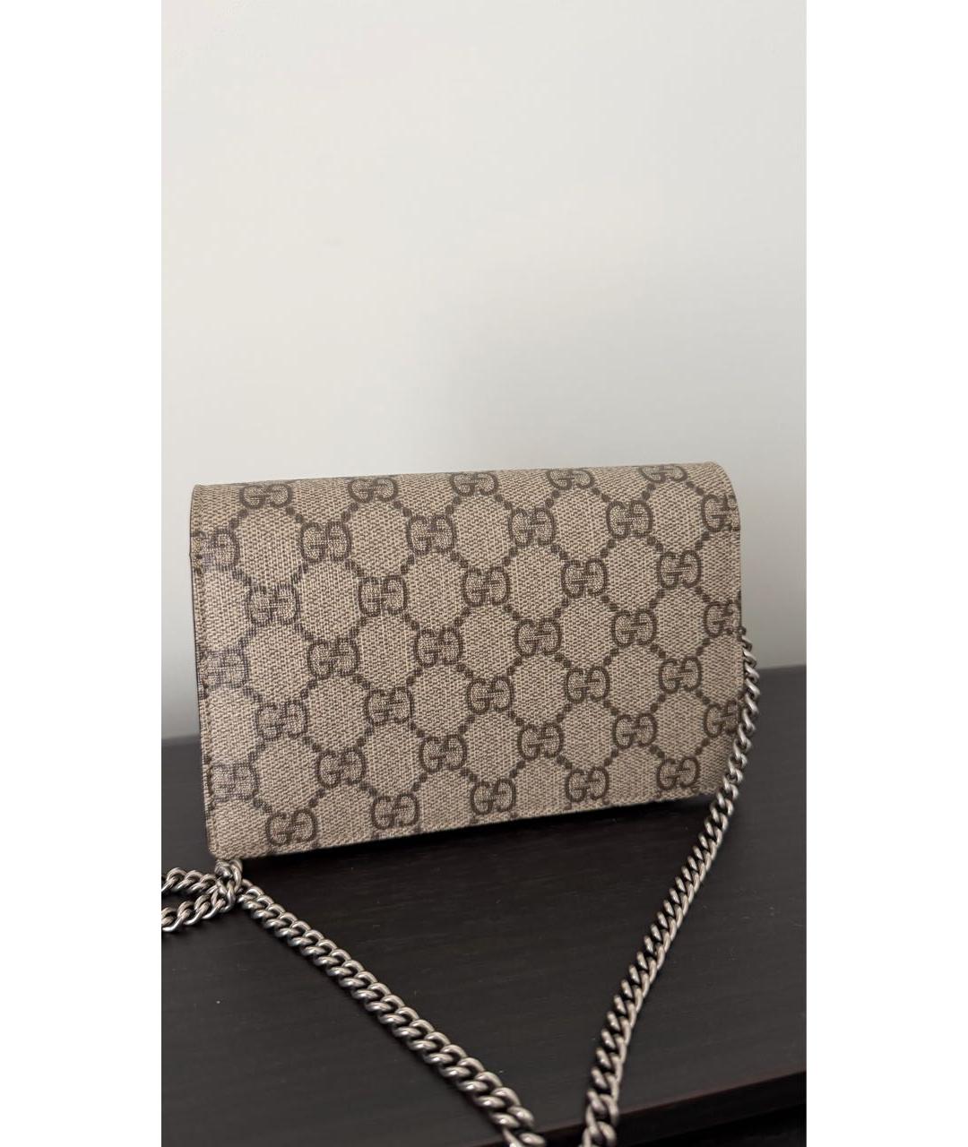 GUCCI Бежевая кожаная сумка через плечо, фото 3