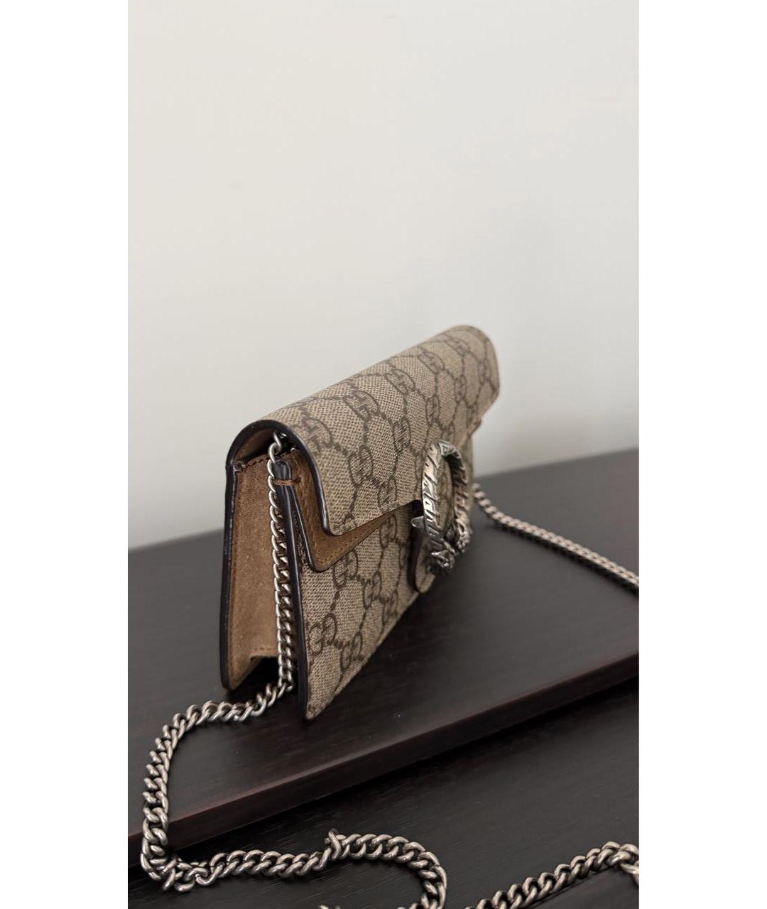 GUCCI Бежевая кожаная сумка через плечо, фото 2