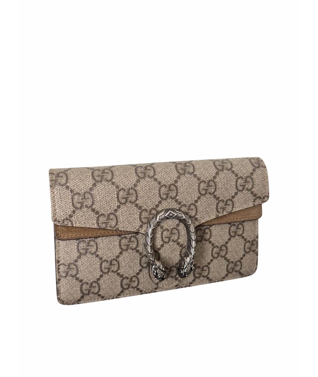 GUCCI Бежевая кожаная сумка через плечо, фото 1