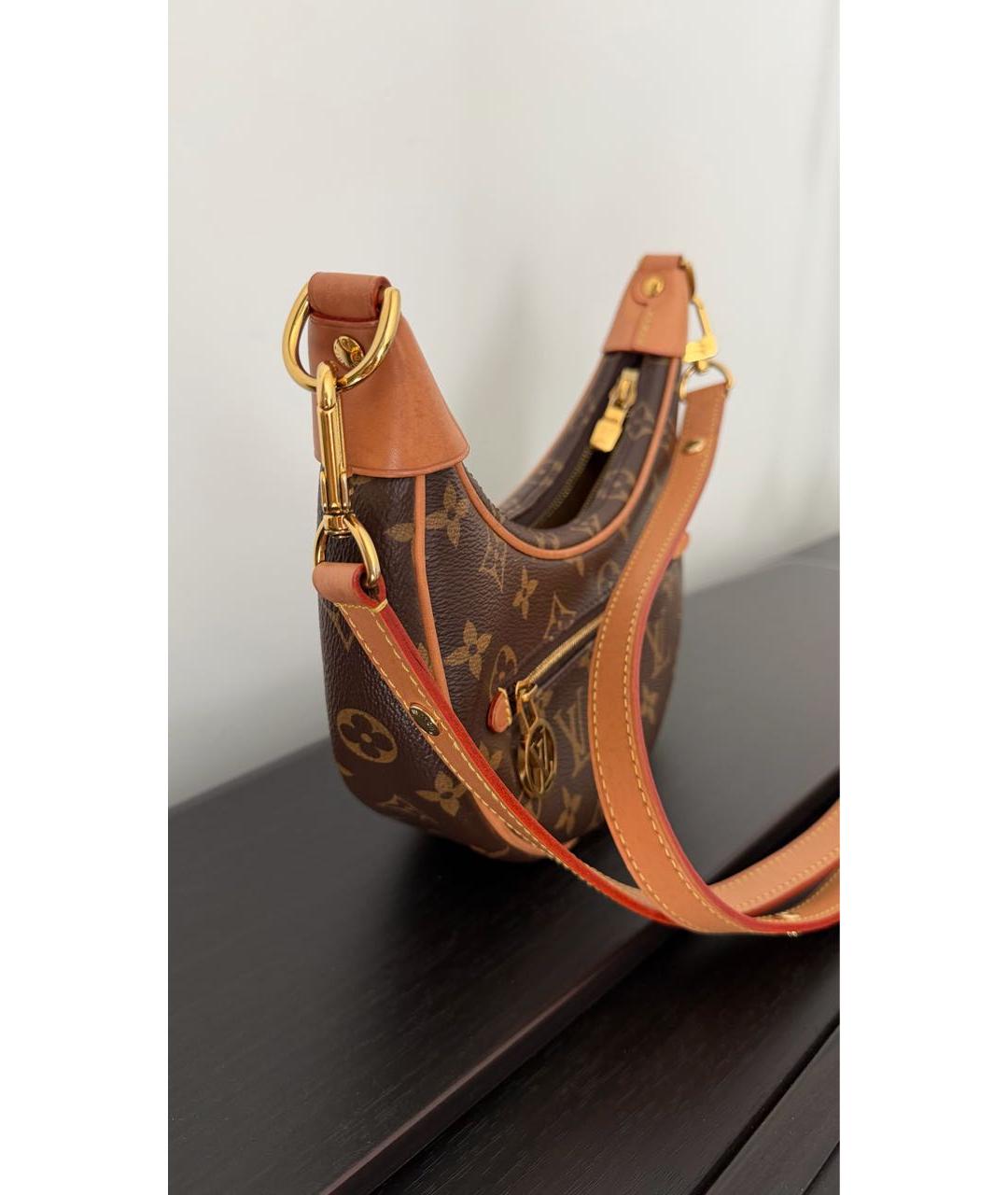 LOUIS VUITTON Коричневая кожаная сумка через плечо, фото 2