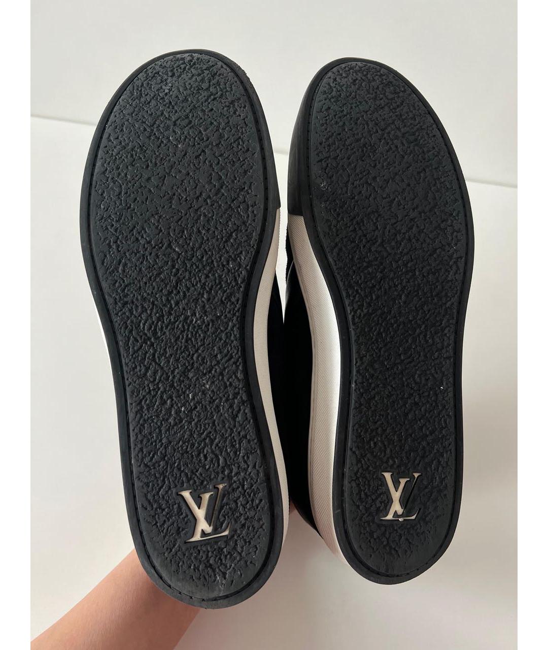 LOUIS VUITTON Черные кожаные высокие кроссовки / кеды, фото 8
