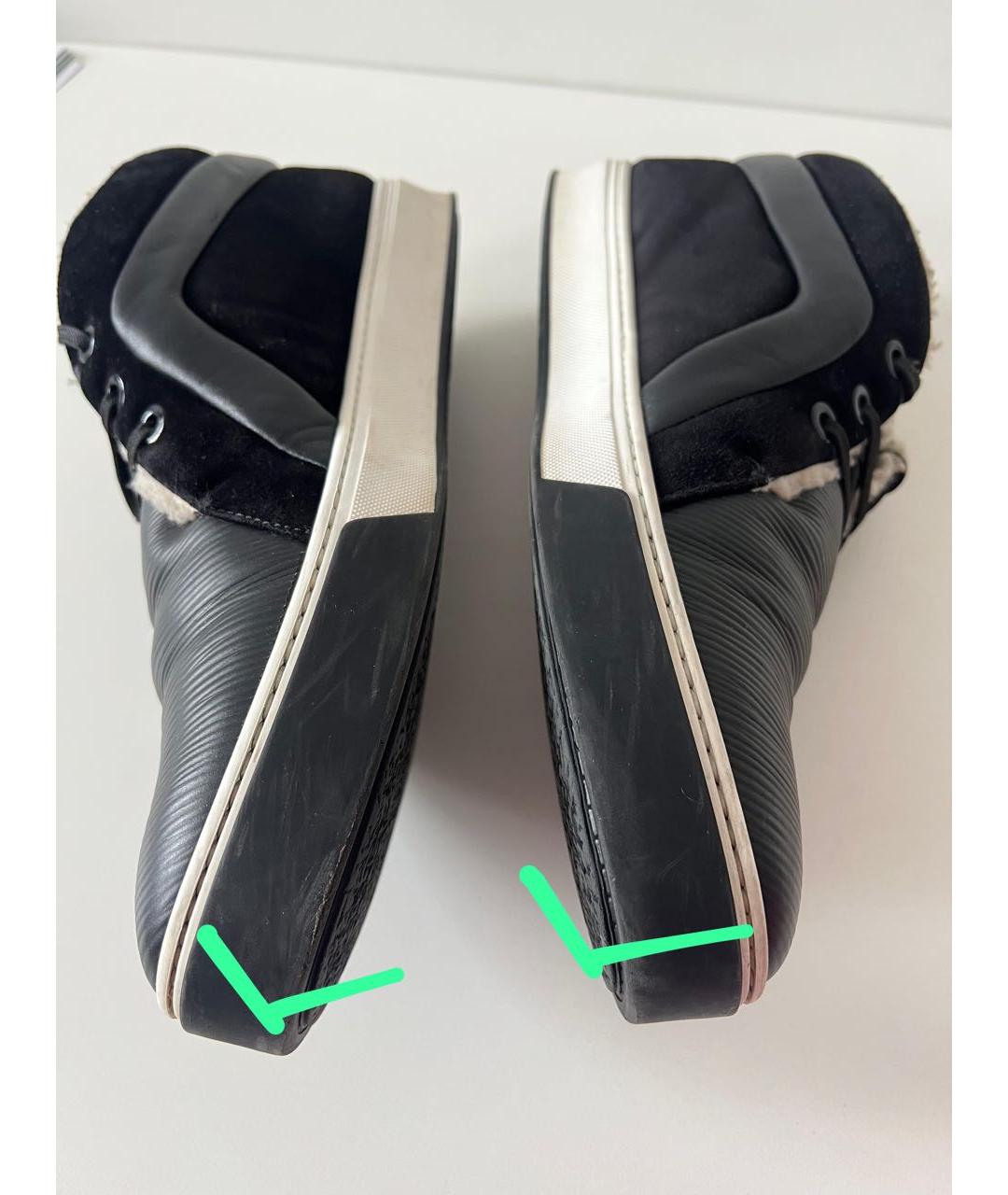 LOUIS VUITTON Черные кожаные высокие кроссовки / кеды, фото 2