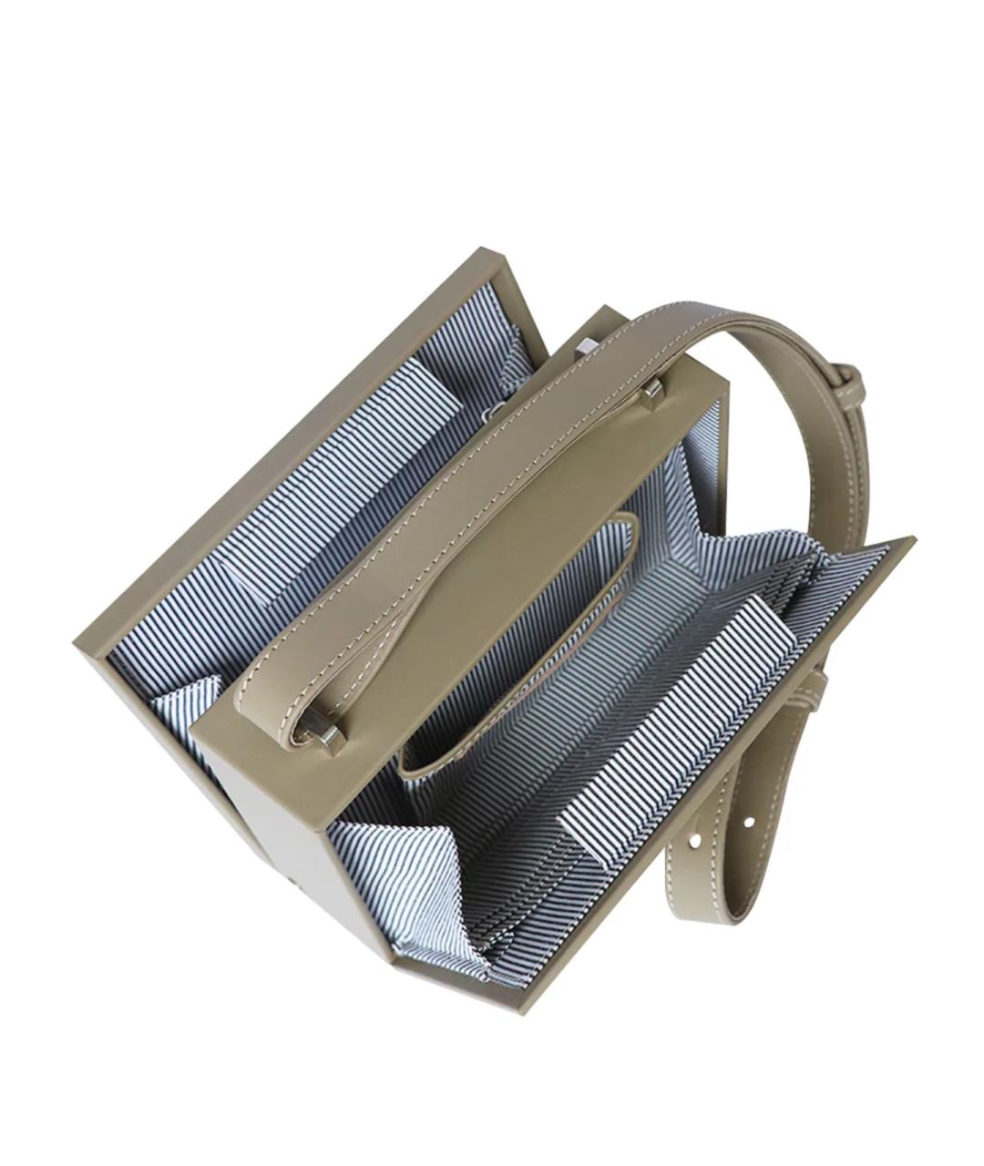 NAPPA DORI Серая кожаная сумка на плечо, фото 3