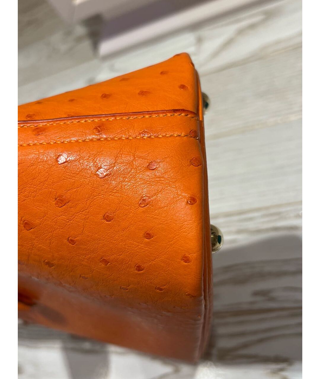 HERMES PRE-OWNED Оранжевая сумка тоут из экзотической кожи, фото 4