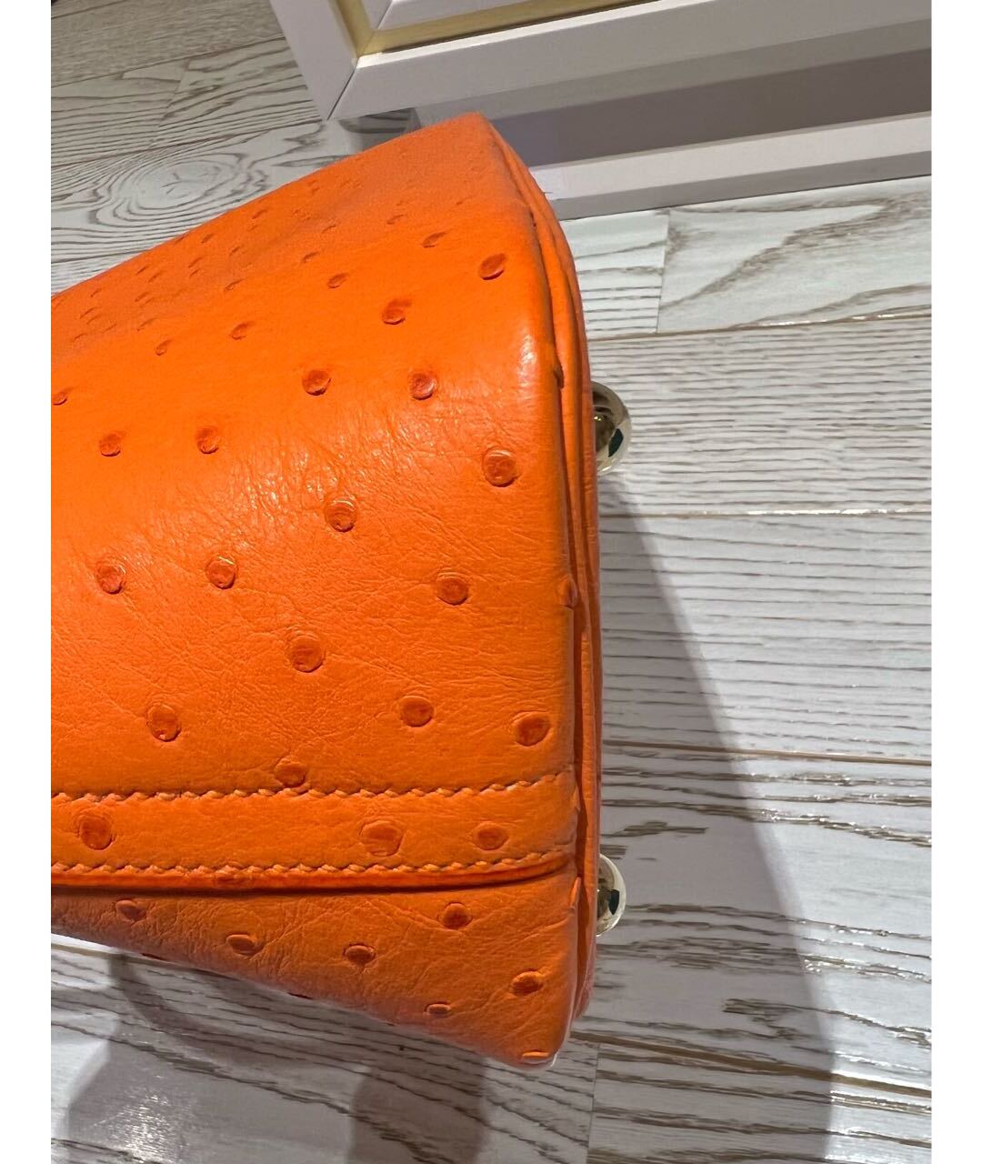 HERMES PRE-OWNED Оранжевая сумка тоут из экзотической кожи, фото 5