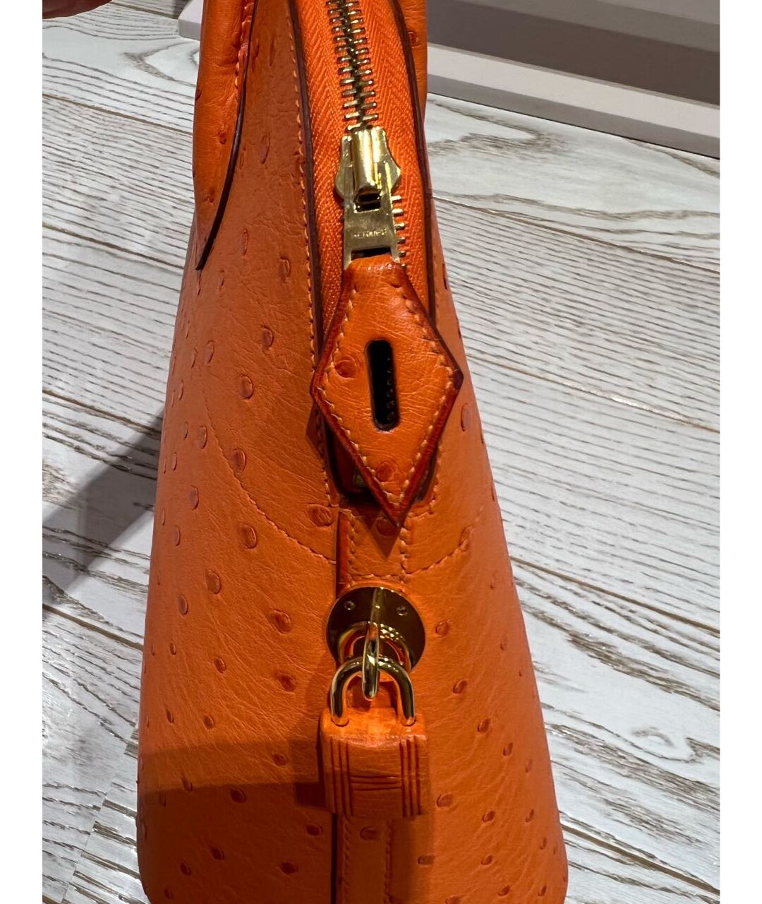 HERMES PRE-OWNED Оранжевая сумка тоут из экзотической кожи, фото 6