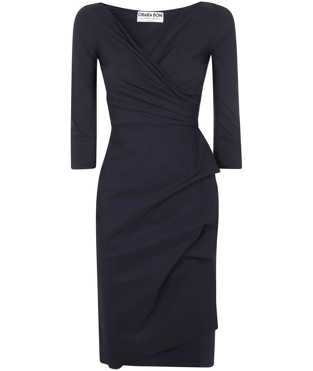 CHIARA BONI Черное полиамидовое повседневное платье, фото 1