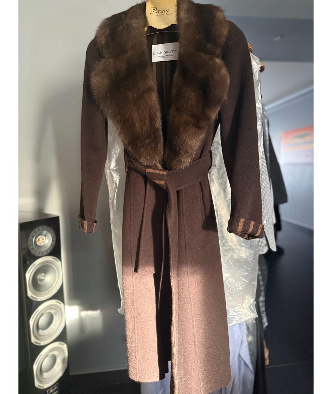 LANGIOTTI Коричневое кашемировое пальто, фото 4