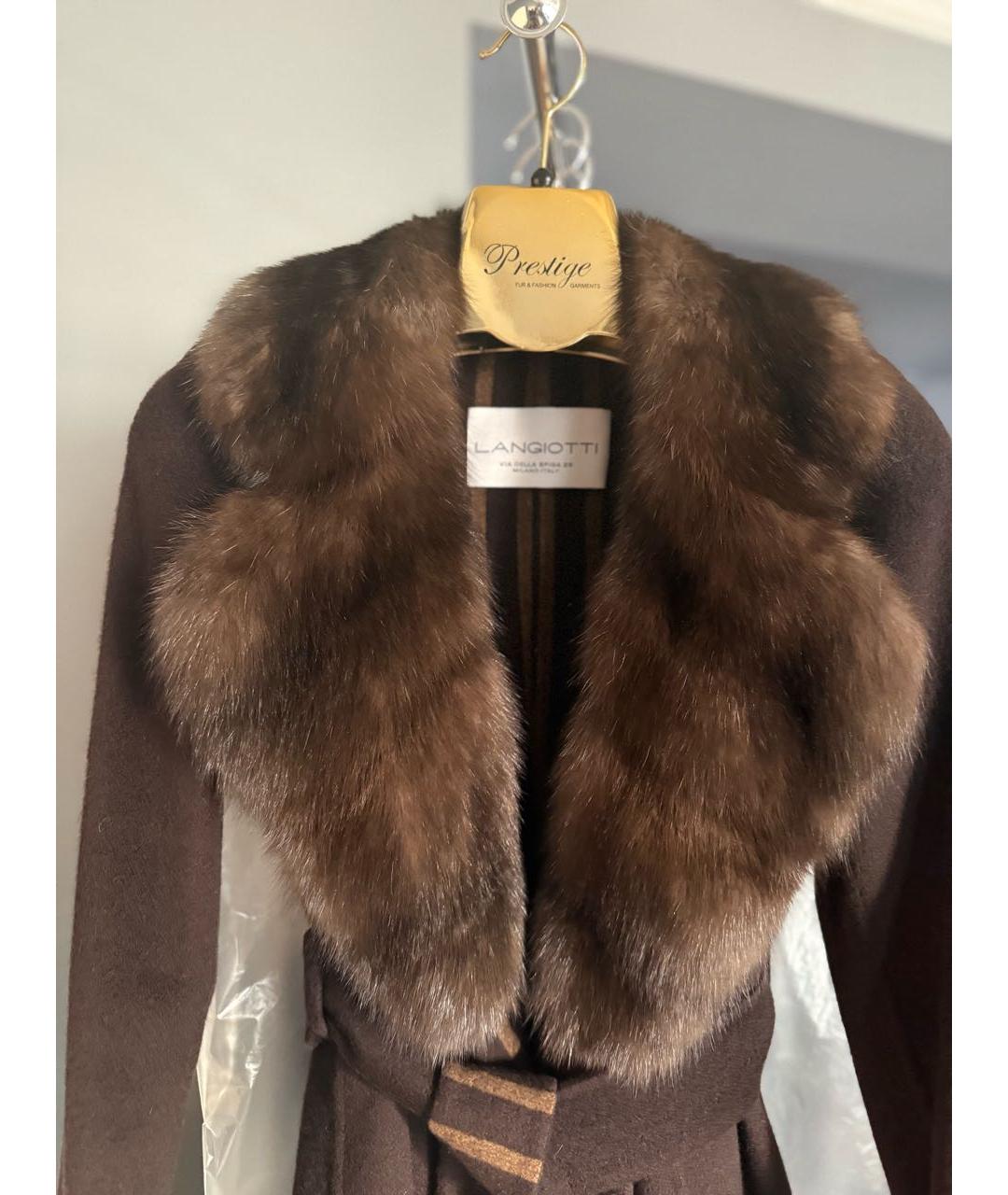 LANGIOTTI Коричневое кашемировое пальто, фото 3