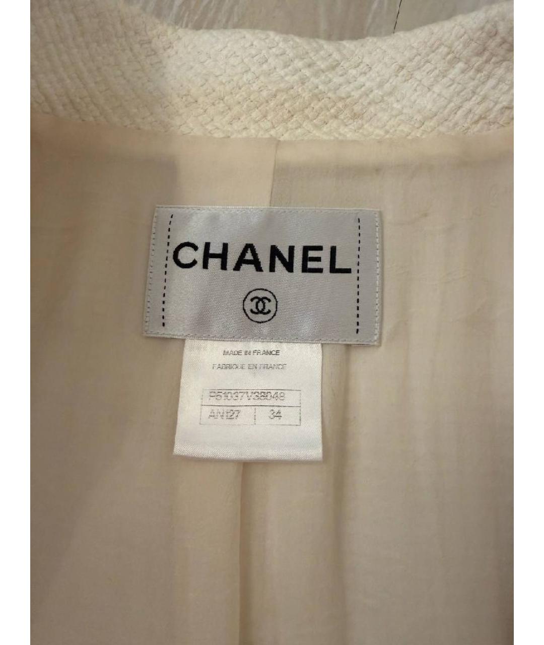 CHANEL Белый твидовый жакет/пиджак, фото 4