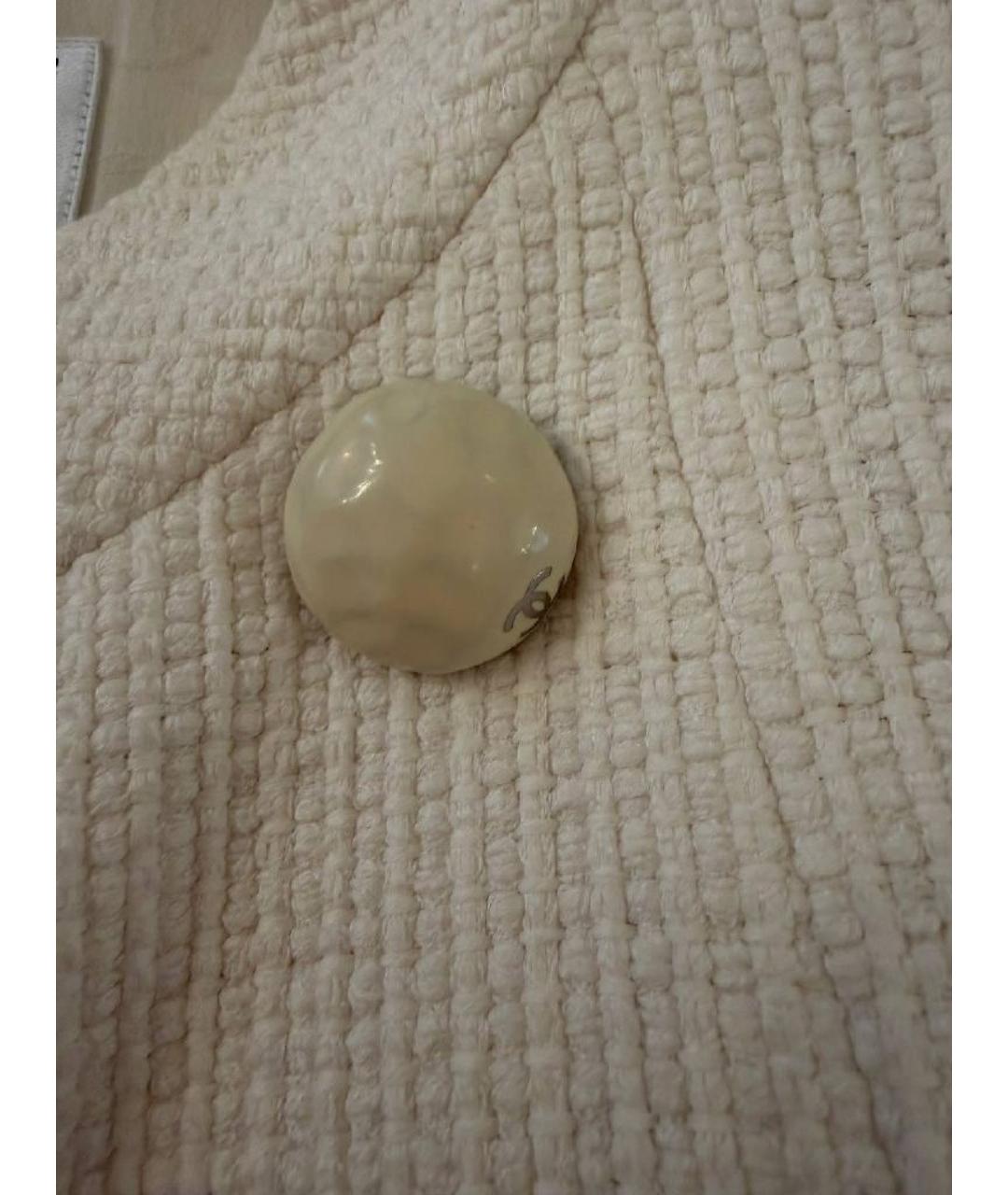 CHANEL Белый твидовый жакет/пиджак, фото 3