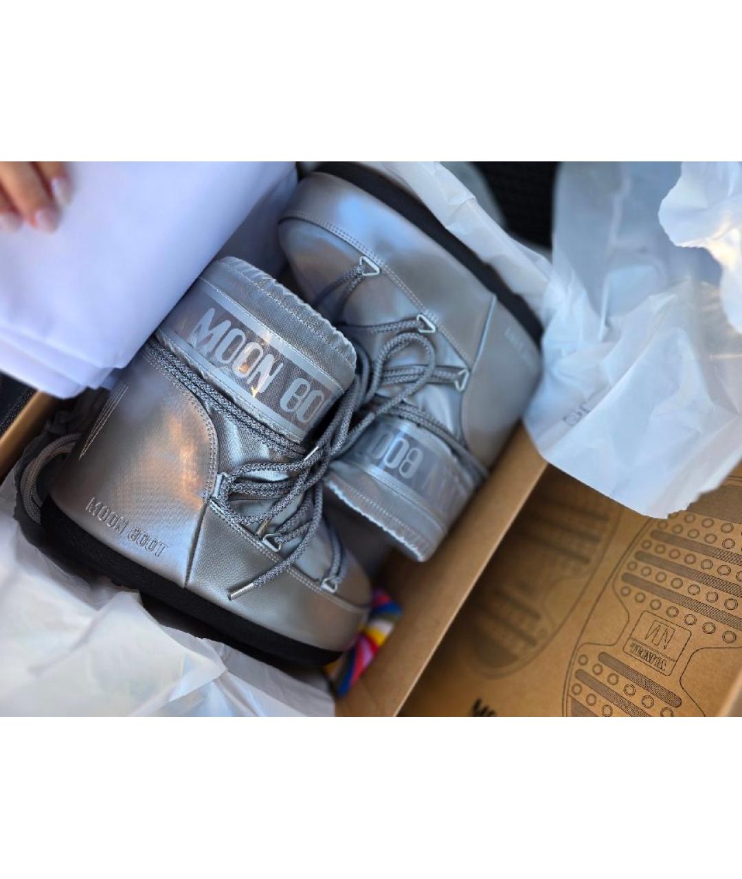 MOON BOOT Серые ботинки, фото 5