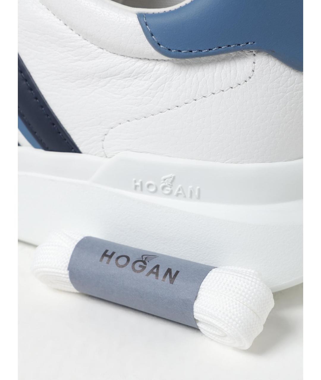 HOGAN Белые кожаные низкие кроссовки / кеды, фото 4