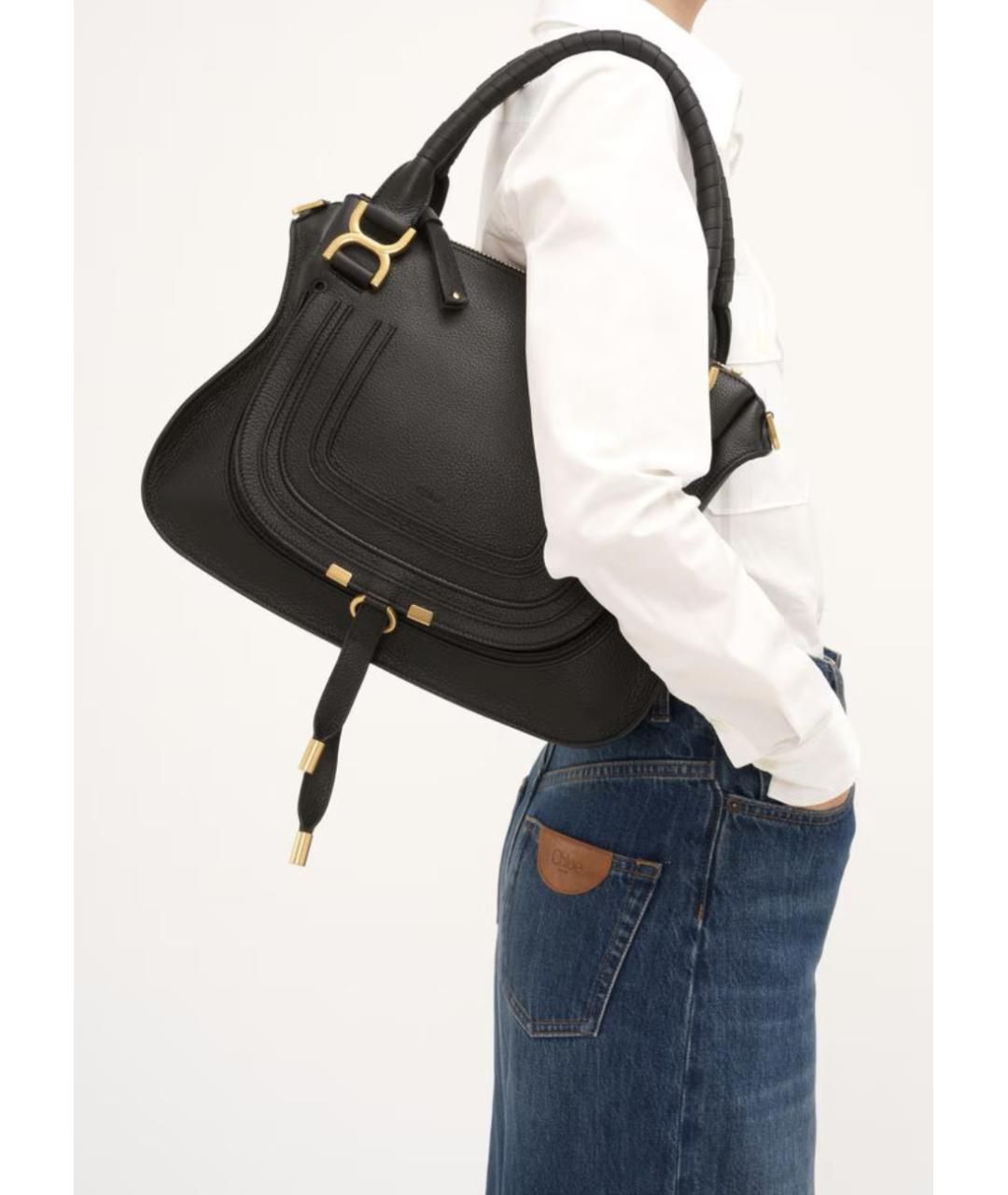 CHLOE Черная кожаная сумка через плечо, фото 3