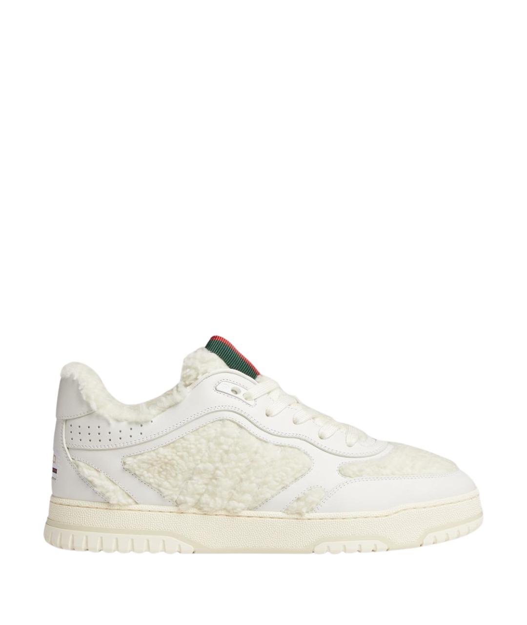 GUCCI Белые кожаные низкие кроссовки / кеды, фото 1