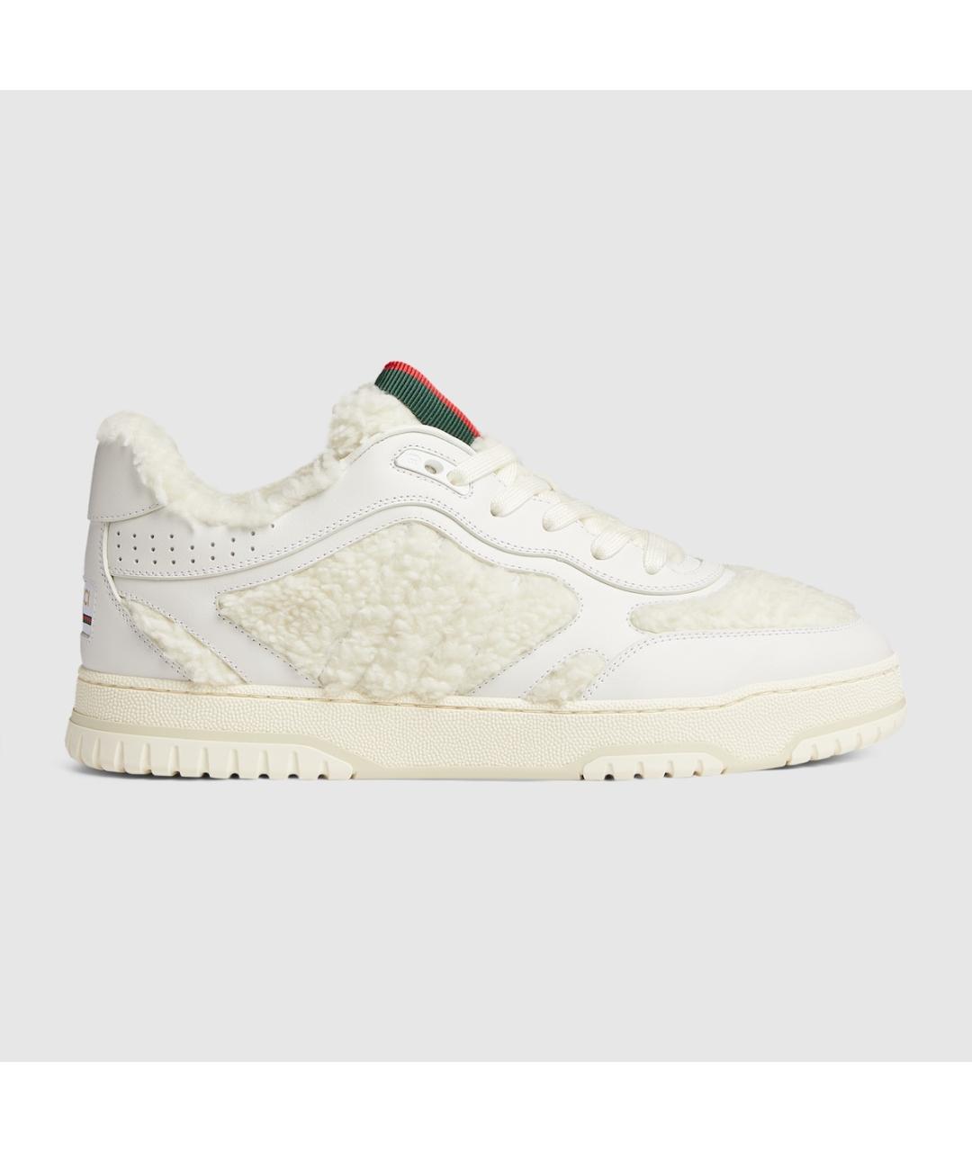 GUCCI Белые кожаные низкие кроссовки / кеды, фото 6