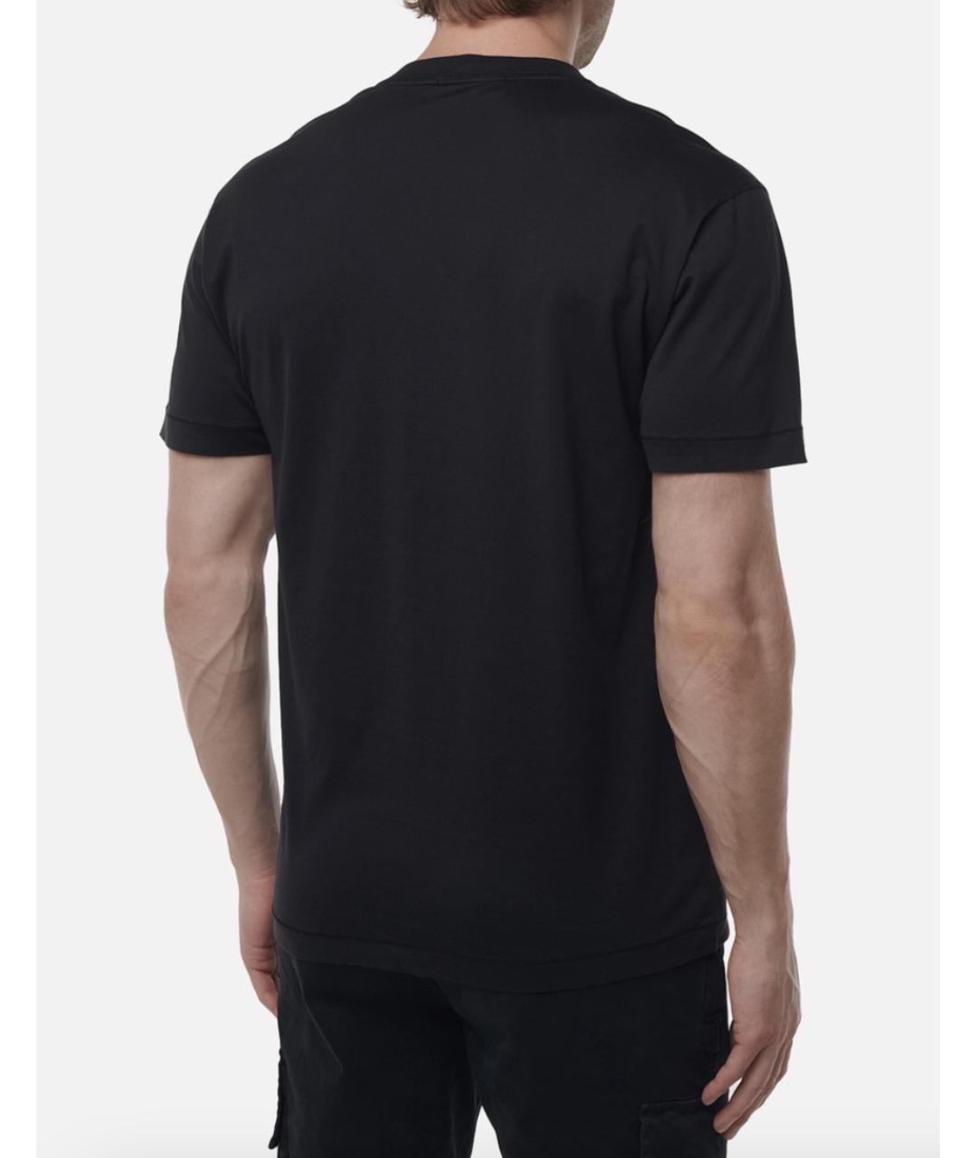STONE ISLAND Черная хлопковая футболка, фото 4
