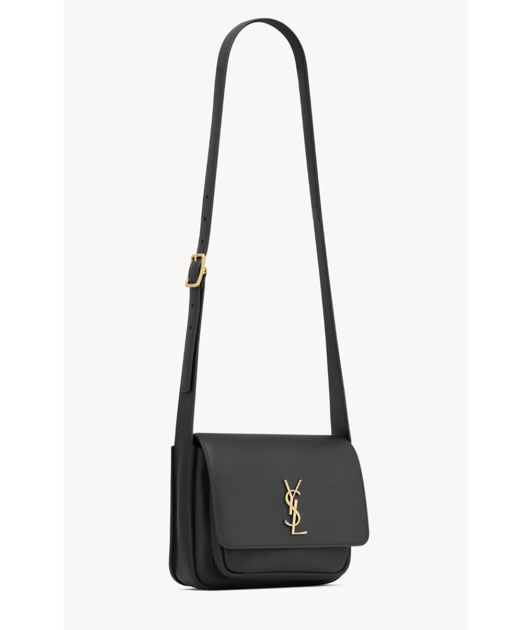 SAINT LAURENT Черная кожаная сумка через плечо, фото 5