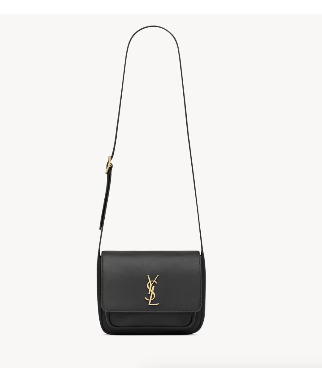SAINT LAURENT Черная кожаная сумка через плечо, фото 7