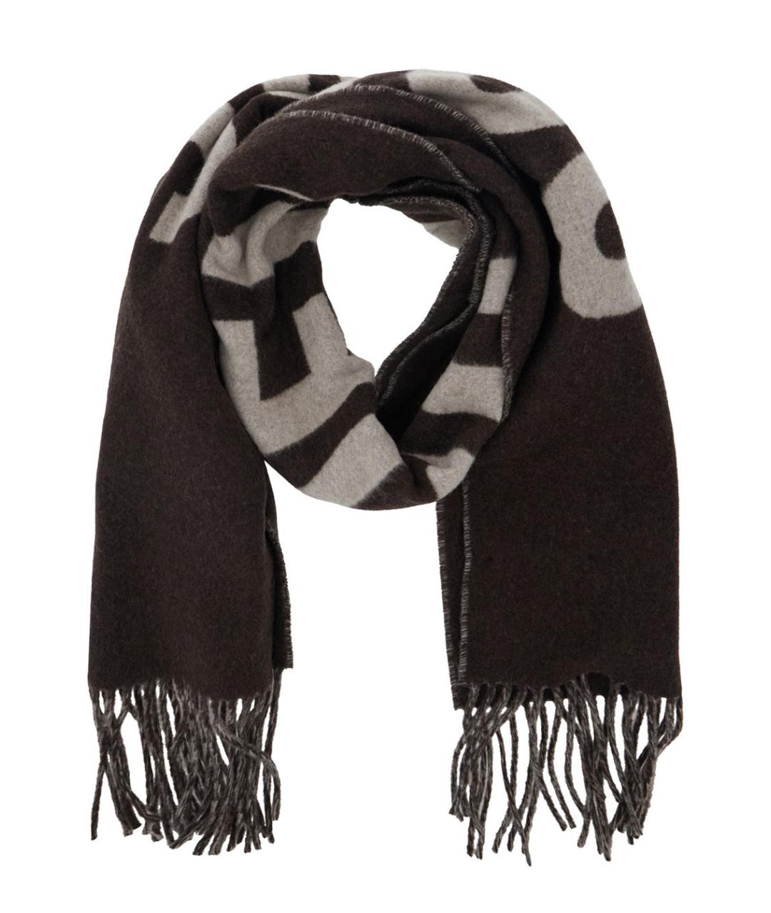 JACQUEMUS Коричневый шерстяной шарф, фото 1