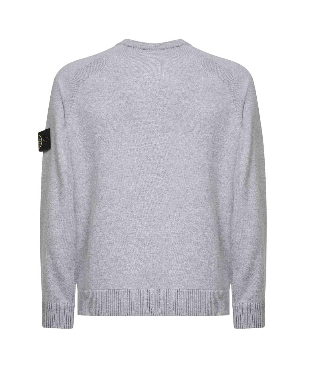 STONE ISLAND Серый шерстяной джемпер / свитер, фото 2
