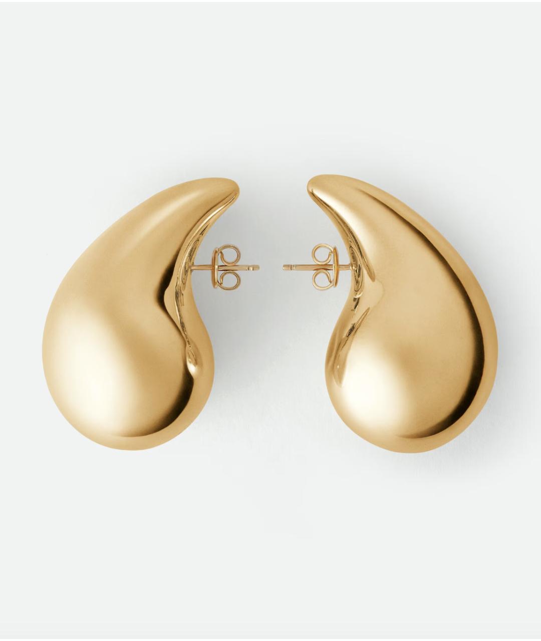 BOTTEGA VENETA Золотые латунные серьги, фото 4