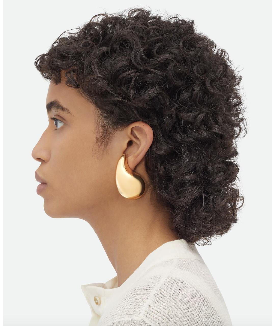 BOTTEGA VENETA Золотые латунные серьги, фото 3