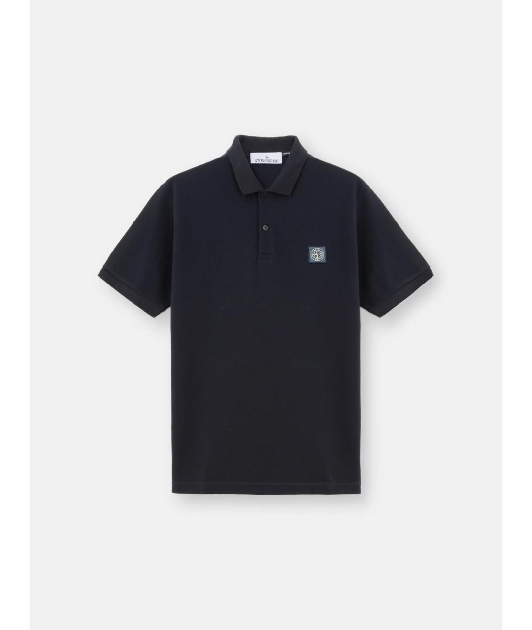STONE ISLAND Темно-синее хлопковое поло с коротким рукавом, фото 5