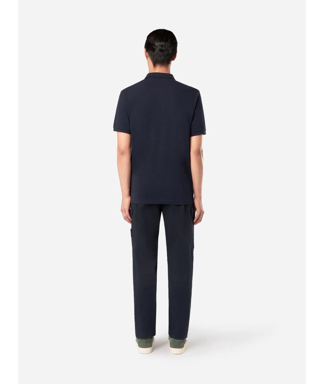 STONE ISLAND Темно-синее хлопковое поло с коротким рукавом, фото 2