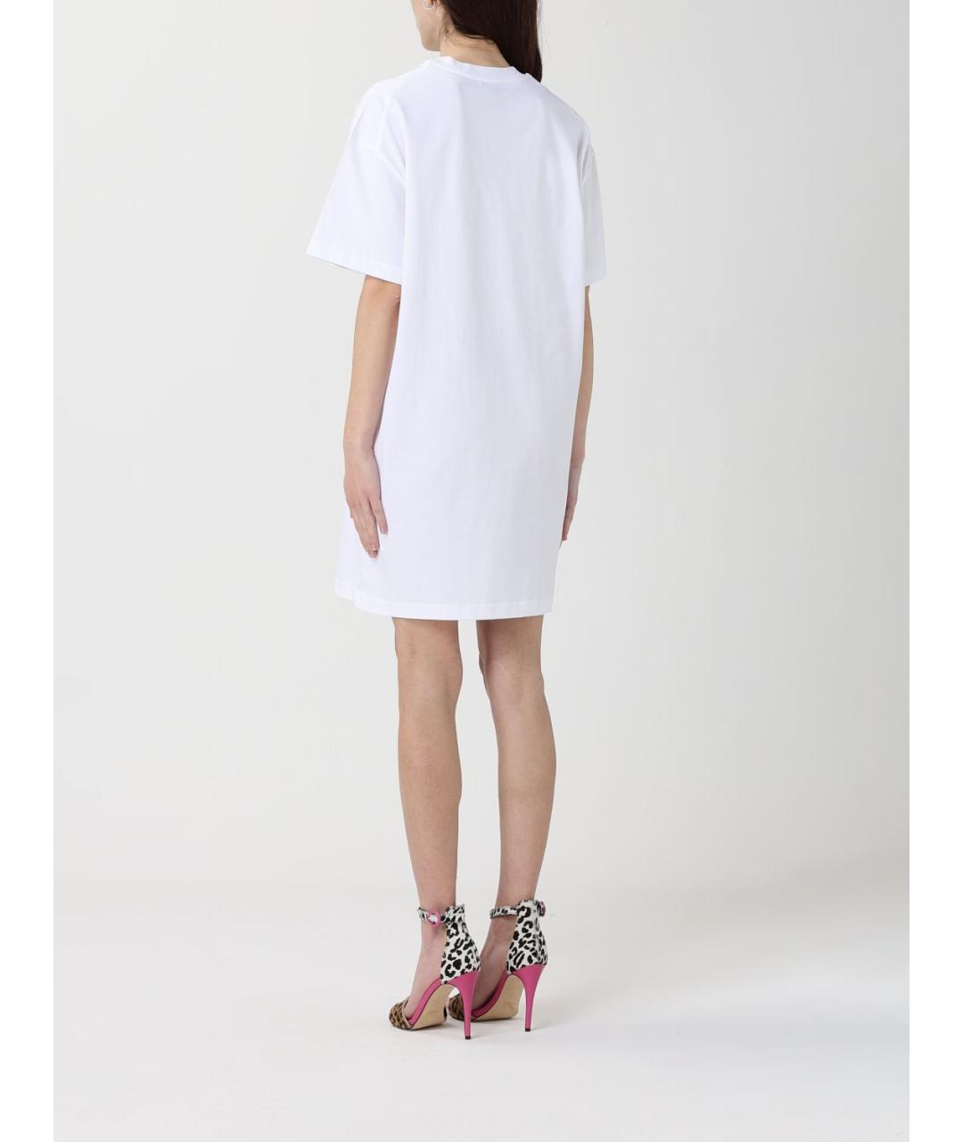 MOSCHINO JEANS Белое хлопковое повседневное платье, фото 3