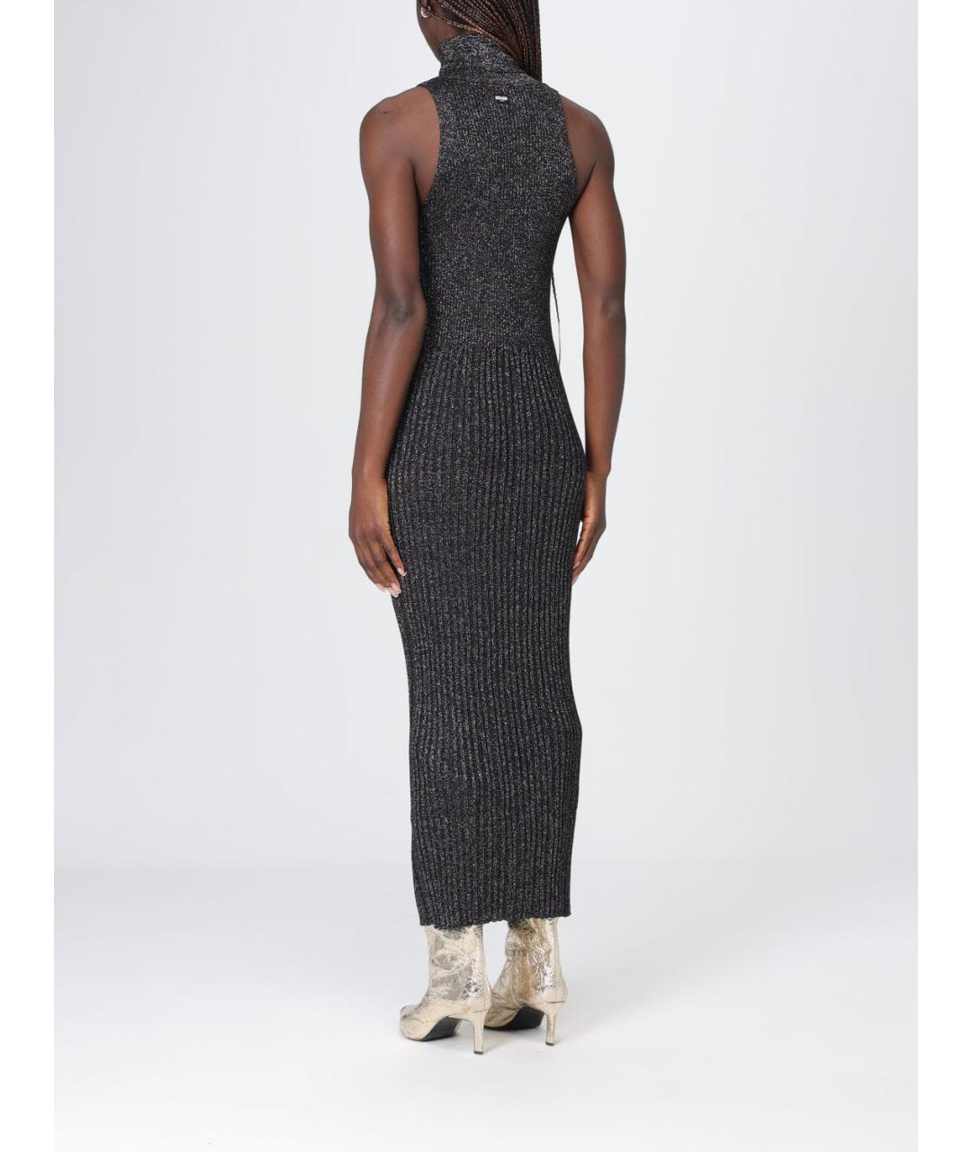 MOSCHINO JEANS Черное вискозное повседневное платье, фото 2