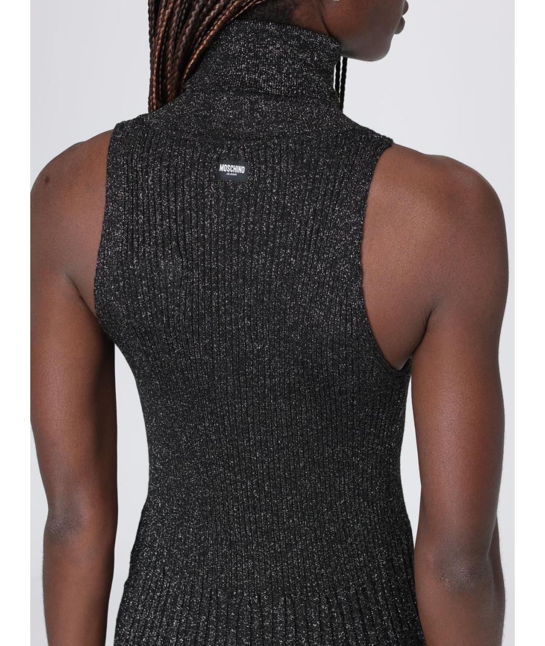 MOSCHINO JEANS Черное вискозное повседневное платье, фото 3