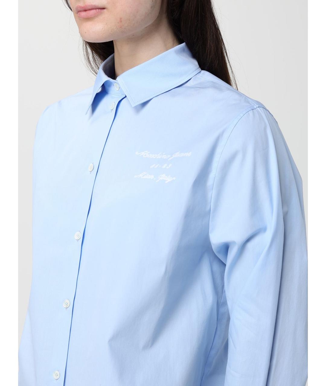 MOSCHINO JEANS Голубая хлопковая рубашка, фото 4
