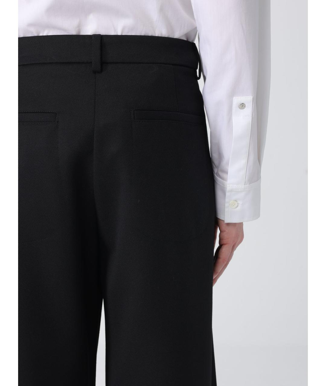 MOSCHINO JEANS Черные шерстяные прямые брюки, фото 3