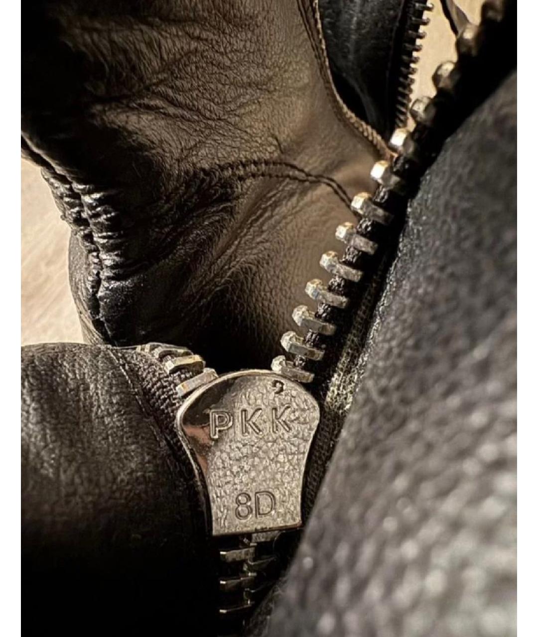 ALEXANDER MCQUEEN Черные кожаные высокие ботинки, фото 8