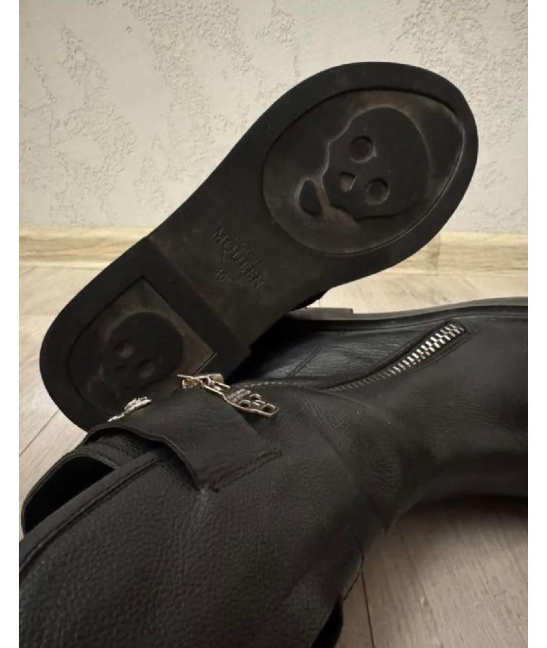 ALEXANDER MCQUEEN Черные кожаные высокие ботинки, фото 6