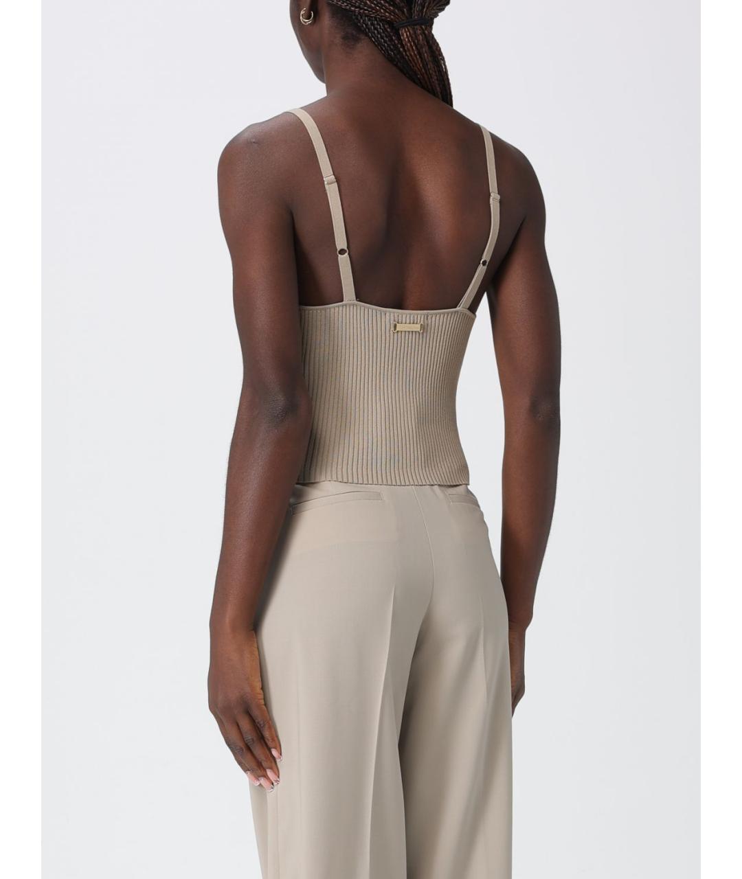 ARMANI EXCHANGE Бежевая вискозная майка, фото 3