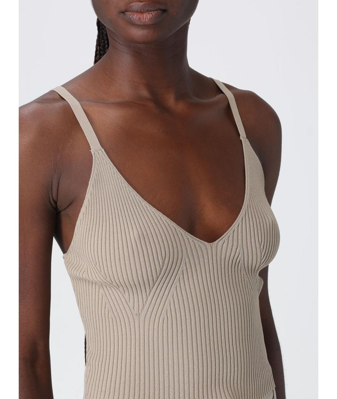 ARMANI EXCHANGE Бежевая вискозная майка, фото 4