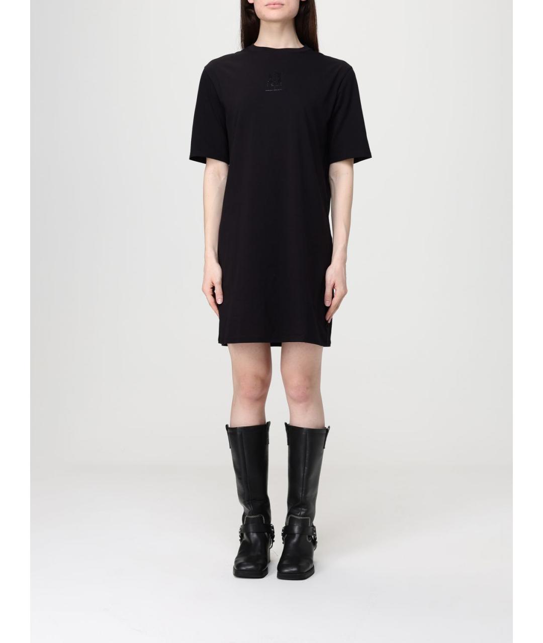 ARMANI EXCHANGE Черное хлопковое повседневное платье, фото 4