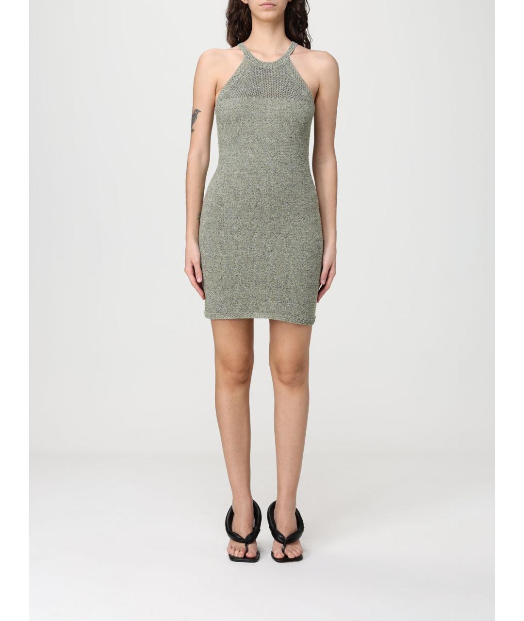 ARMANI EXCHANGE Хаки хлопковое повседневное платье, фото 2