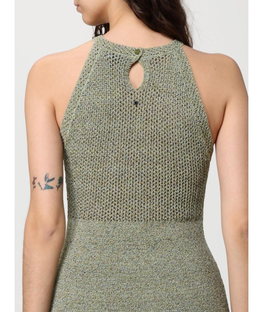 ARMANI EXCHANGE Хаки хлопковое повседневное платье, фото 4